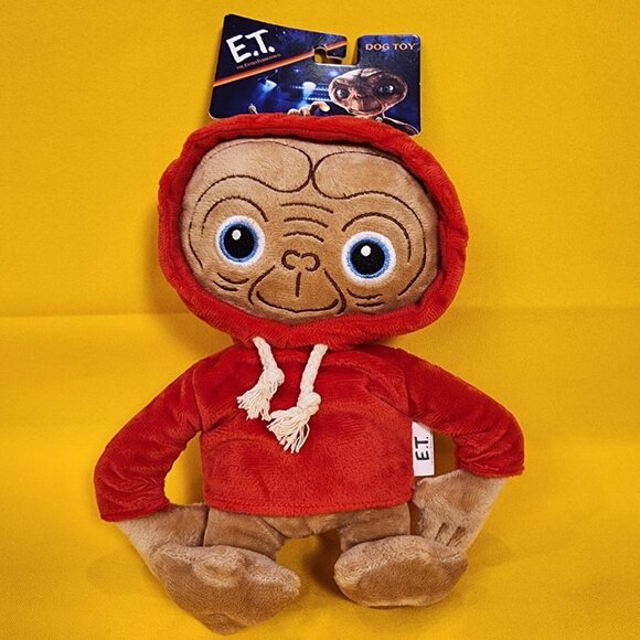 NWT E.T. ET Dog Toy 12" Plush Squeaker Red Hoodie Fetch For Pets Dogs Cats - Picture 1 of 9
